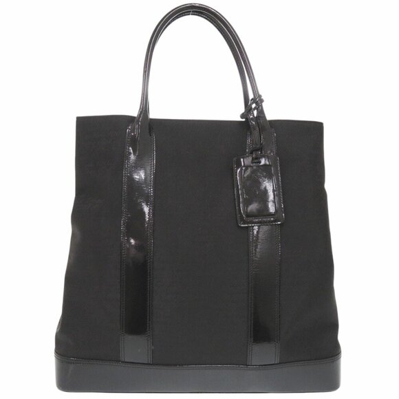 TIFFANY & CO. Nylon/Patent Leather Tote Bag Black 1725 - Picture 1 of 10